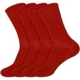 thumbnail image 1 of BambooMN Unisex Men and Women's Rayon from Bamboo Wool Blend Athletic Crew Socks for Home, Travel, Work and Sport - Cherry Red - 4 Pairs - Small, 1 of 7