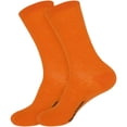thumbnail image 1 of BambooMN Unisex Men and Women's Rayon from Bamboo Wool Blend Athletic Crew Socks for Home, Travel, Work and Sport - Orange - 2 Pairs - Large, 1 of 1