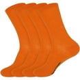 thumbnail image 1 of BambooMN Unisex Men and Women's Rayon from Bamboo Wool Blend Athletic Crew Socks for Home, Travel, Work and Sport - Orange - 4 Pairs - Small, 1 of 7