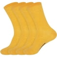 thumbnail image 1 of BambooMN Unisex Men and Women's Rayon from Bamboo Wool Blend Athletic Crew Socks for Home, Travel, Work and Sport - Yellow - 4 Pairs - Medium, 1 of 7