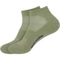 thumbnail image 1 of BambooMN Unisex Men and Women's Rayon from Bamboo Wool Blend Athletic Quarter Socks for Home, Travel, Work and Sport - Olive Green - 2 Pairs - Medium, 1 of 8