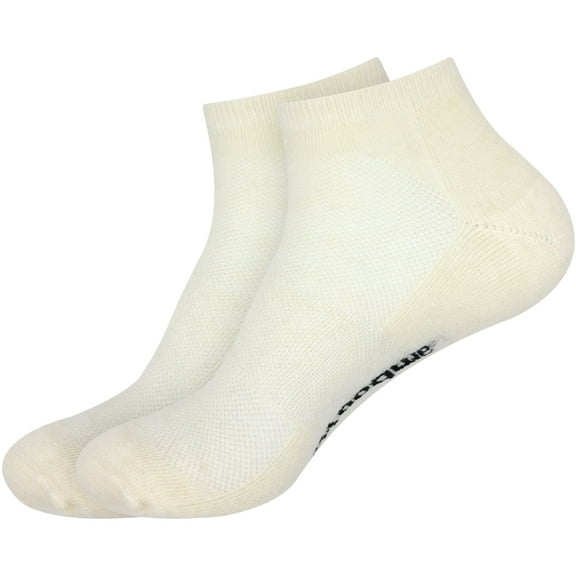 BambooMN Unisex Men and Women's Rayon from Bamboo Wool Blend Athletic Quarter Socks for Home, Travel, Work and Sport - White - 2 Pairs - Medium