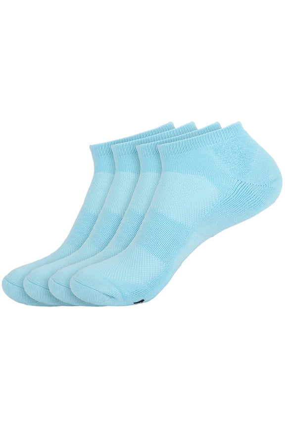 Unisex Men's and Women's Athletic Sport Ankle Socks Made of Rayon from Bamboo - Breeze - 4 Pairs - Small