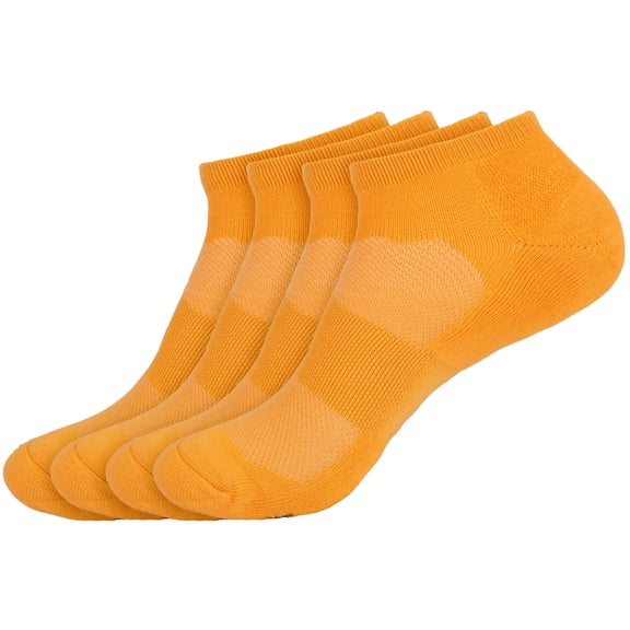 BambooMN Unisex Men's and Women's Athletic Sport Ankle Socks Made of Rayon from Bamboo - Creamsicle - 4 Pairs - Medium