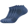thumbnail image 1 of BambooMN Unisex Men's and Women's Athletic Sport Ankle Socks Made of Rayon from Bamboo - Faded Blue - 4 Pairs - Small, 1 of 4