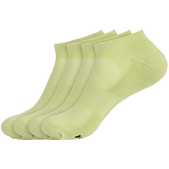 BambooMN Unisex Men's and Women's Athletic Sport Ankle Socks Made of Rayon from Bamboo - Limeade - 4 Pairs - Medium