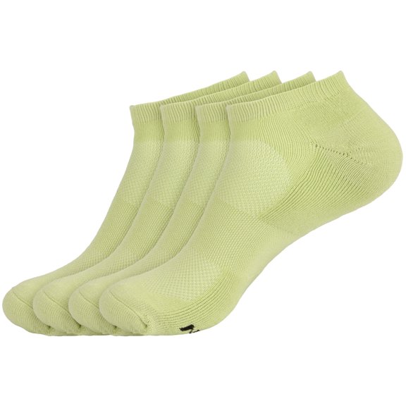 BambooMN Unisex Men's and Women's Rayon from Bamboo Athletic Ankle Socks - Limeade - Small - 4 Pairs