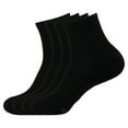 thumbnail image 1 of BambooMN Unisex Mens and Womens Quarter Socks Made of Rayon from Bamboo - Black - 4 Pairs - Large, 1 of 6