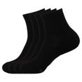 thumbnail image 1 of BambooMN Unisex Mens and Womens Quarter Socks Made of Rayon from Bamboo - Black - 4 Pairs - Medium, 1 of 6