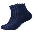 thumbnail image 1 of BambooMN Unisex Mens and Womens Quarter Socks Made of Rayon from Bamboo - Navy - 4 Pairs - Large, 1 of 7