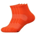 thumbnail image 1 of BambooMN Unisex Mens and Womens Quarter Socks Made of Rayon from Bamboo - Orange - 4 Pairs - Large, 1 of 7