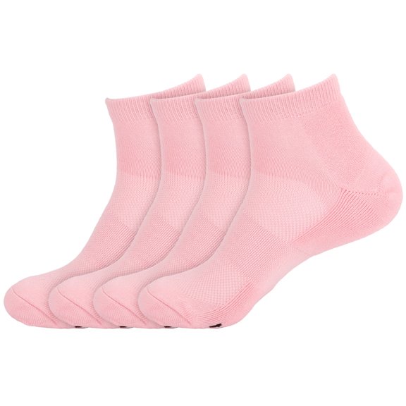 BambooMN Unisex Mens and Womens Quarter Socks Made of Rayon from Bamboo - Rose - 4 Pairs - Large