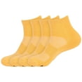 thumbnail image 1 of BambooMN Unisex Mens and Womens Quarter Socks Made of Rayon from Bamboo - Yellow - 4 Pairs - Medium, 1 of 7