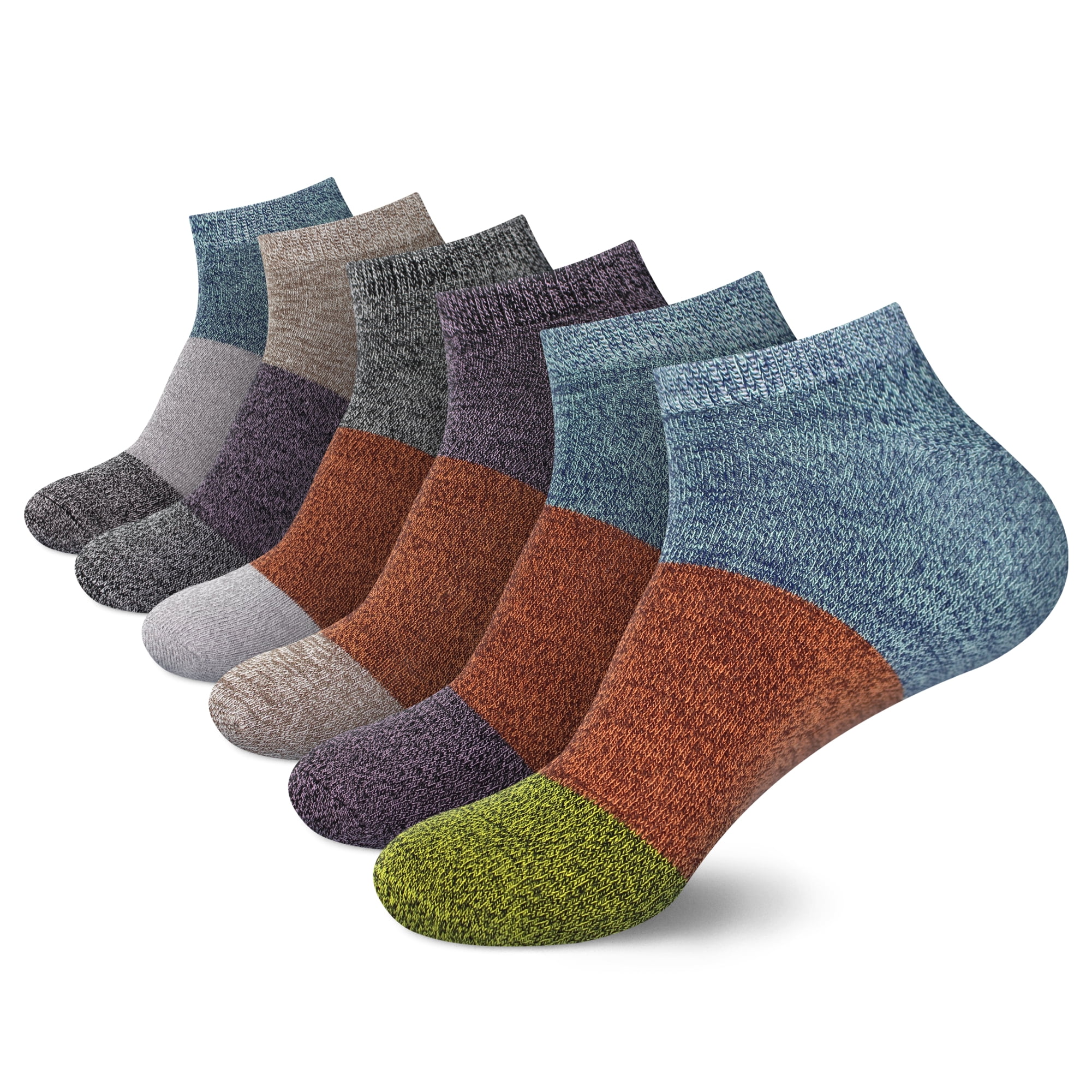 BambooMN Unisex Rayon from Bamboo Classic Casual Ankle Socks - Assortment 6A - Medium - 6 Pairs