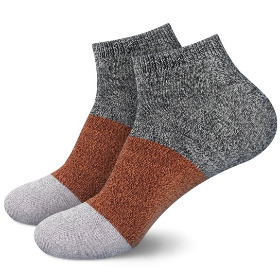 BambooMN Unisex Rayon from Bamboo Classic Casual Ankle Socks - Black Red Grey - Small - 2 Pairs