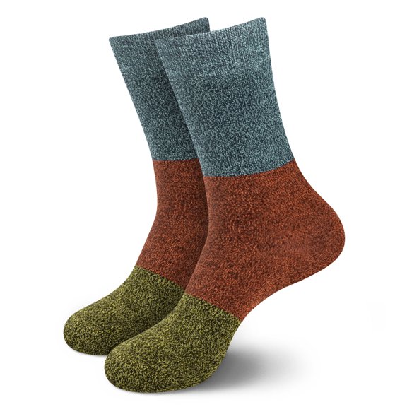 BambooMN Unisex Rayon from Bamboo Classic Casual Crew Socks - Blue Red Green - Small - 2 Pairs