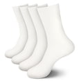 thumbnail image 1 of BambooMN Unisex Rayon from Bamboo Thin Dress & Casual Crew Socks - White - Large - 4 Pairs, 1 of 5