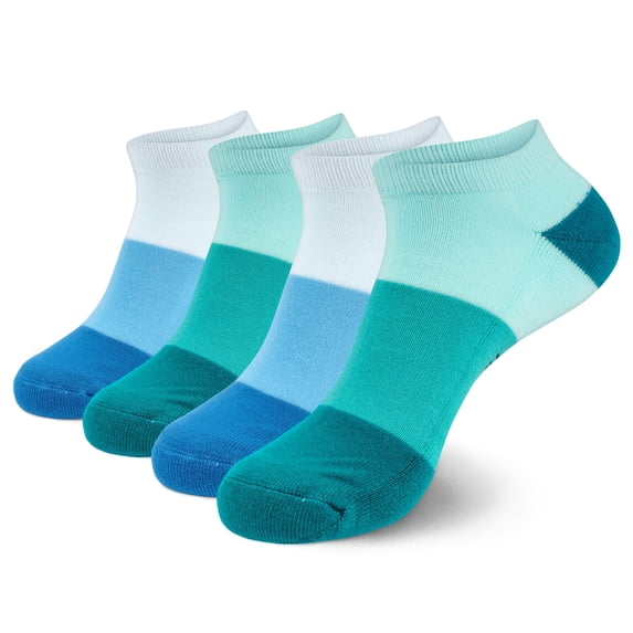 BambooMN Unisex Tri-Color Rayon from Bamboo Ankle Socks - Assortment C - Small - 4 Pairs
