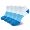 thumbnail image 1 of BambooMN Unisex Tri-Color Rayon from Bamboo Ankle Socks - Blue - Small - 4 Pairs, 1 of 7