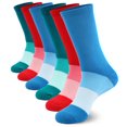 thumbnail image 1 of BambooMN Unisex Tri-Color Rayon from Bamboo Crew Socks - Assortment A - Medium - 6 Pairs, 1 of 7