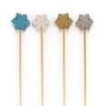 thumbnail image 1 of BambooMN - Winter Holiday Snowflake Bamboo Picks Skewers for Appetizers Desserts Cocktails - 4.7" (12cm) - Blue, White, Gold, Silver - 1,000pcs, 1 of 11