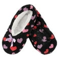 thumbnail image 1 of BambooMN Women Soft Fuzzy Furry Home Non-Slip Slipper Socks, Black Hearts, Medium, 1 Pair, 1 of 3