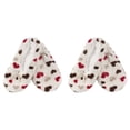 thumbnail image 1 of BambooMN Women's Heart Stripes Slippers Non-Slip Grips - White Hearts - Large -2 Pairs, 1 of 7