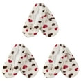 thumbnail image 1 of BambooMN Women Soft Fuzzy Furry Home Non-Slip Slipper Socks, White Hearts, Large, 3 Pairs, 1 of 3
