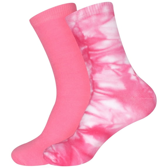 BambooMN Women's Bamboo Tie Dye Crew Socks - Assortment H - 2 pairs