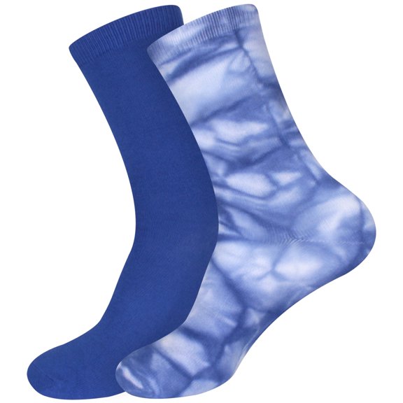 BambooMN Women's Bamboo Tie Dye Crew Socks - Assortment K - Extra Large - 2 pairs