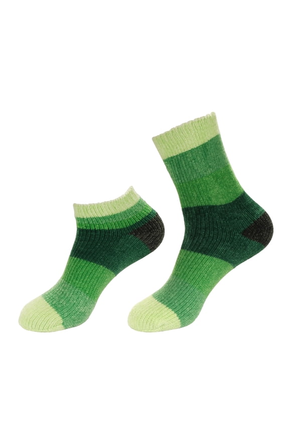 Women's Chenille Color Block Crew Ankle Socks