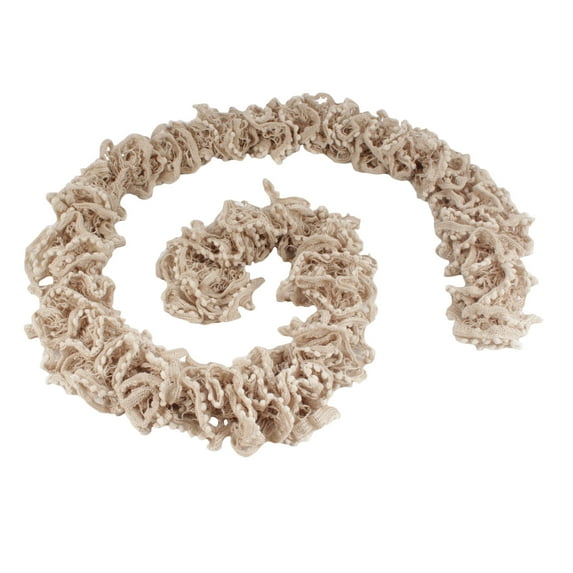 BambooMN Women's Crochet Fishnet Pom Scarf