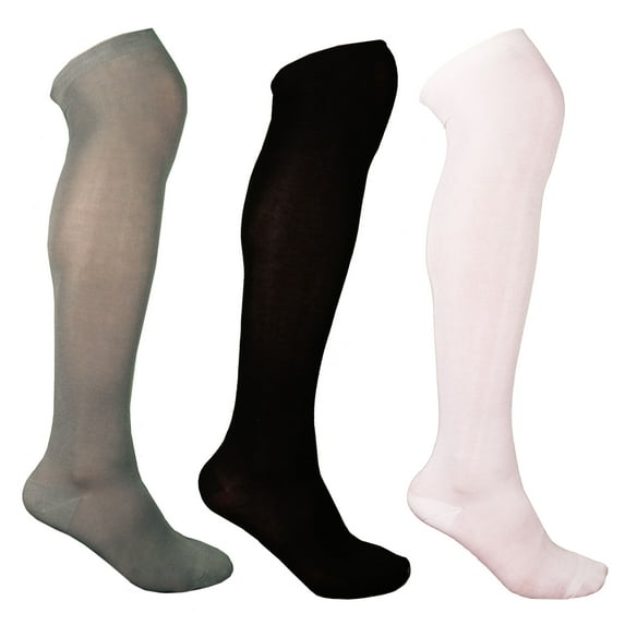 BambooMN Women's Extra Large Rayon From Bamboo Fiber Casual Dress Trouser Knee High Socks - Assortment A - 3prs, Size 10-13
