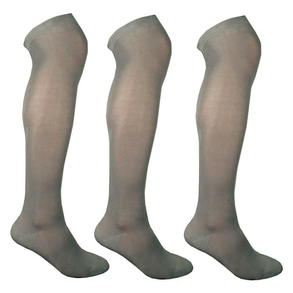 BambooMN Women's Extra Large Rayon From Bamboo Fiber Casual Dress Trouser Knee High Socks - Grey - 3prs, Size 10-13