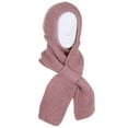 thumbnail image 1 of BambooMN Women's Frosted Bloom Hooded Scarf with Fleece-Lined Hood Warm Beanie - Blush Rose, 1 of 6