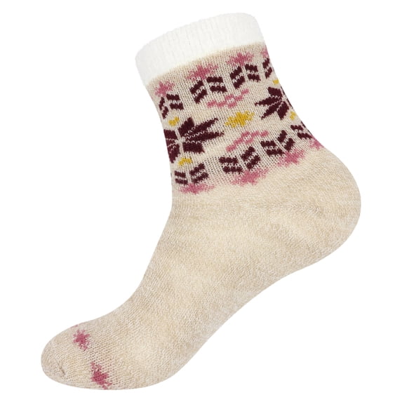 BambooMN Women's Funky Double Layer Cabin Socks - Color 18 - Extra-Large - 1 Pair