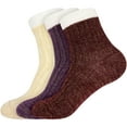 thumbnail image 1 of BambooMN Women's Funky Double Layer Thick Soft Warm Fuzzy Comfy Home Socks, 3 Pairs Asst J, S/M, 1 of 8
