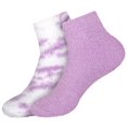 thumbnail image 1 of BambooMN Women's Girl Fuzzy Warm Fluffy Tie-Dye Colorful Fun Ankle Socks - Amethyst - 2 Pairs, 1 of 6