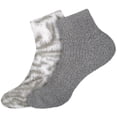 thumbnail image 1 of BambooMN Women's Girl Fuzzy Warm Fluffy Tie-Dye Colorful Fun Ankle Socks - Inkwell - 2 Pairs, 1 of 6