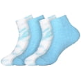 thumbnail image 1 of BambooMN Women's Girl Fuzzy Warm Fluffy Tie-Dye Colorful Fun Ankle Socks - Cerulean - Extra Large - 4 Pairs, 1 of 6