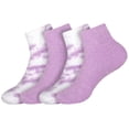 thumbnail image 1 of BambooMN Women's Girl Fuzzy Warm Fluffy Tie-Dye Colorful Fun Ankle Socks - Amethyst - 4 Pairs, 1 of 6