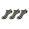 thumbnail image 1 of BambooMN Women's Rayon From Bamboo Fiber Stripes Ankle Socks, 3 Pairs (Green Black), 1 of 1