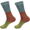 thumbnail image 1 of BambooMN Women's Rayon from Bamboo Fiber Classic Casual Crew Vintage 3 Color Stripe Socks - 2 Pair Value Pack, 1 of 5