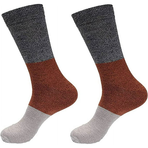 BambooMN Women's Rayon from Bamboo Fiber Classic Casual Crew Vintage 3 Color Stripe Socks - 2 Pair Value Pack