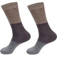 thumbnail image 1 of BambooMN Women's Rayon from Bamboo Fiber Classic Casual Crew Vintage 3 Color Stripe Socks - 2 Pair Value Pack, 1 of 5