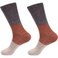thumbnail image 1 of BambooMN Women's Rayon from Bamboo Fiber Classic Casual Crew Vintage 3 Color Stripe Socks - 2 Pair Value Pack, 1 of 5