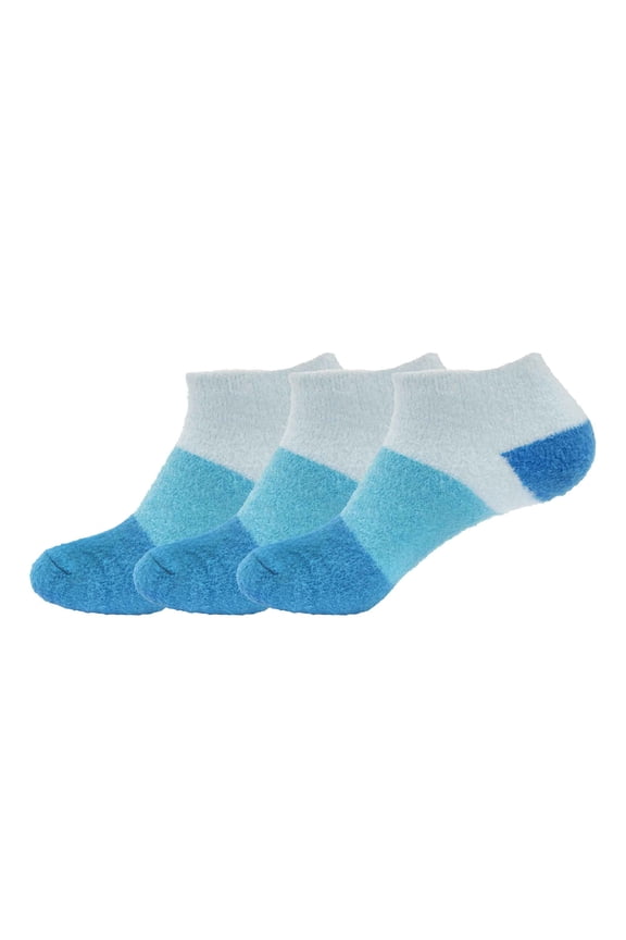 Women's Fuzzy Aloe Infused Soft Nylon Spa Socks - Blueberry - 3 Pairs