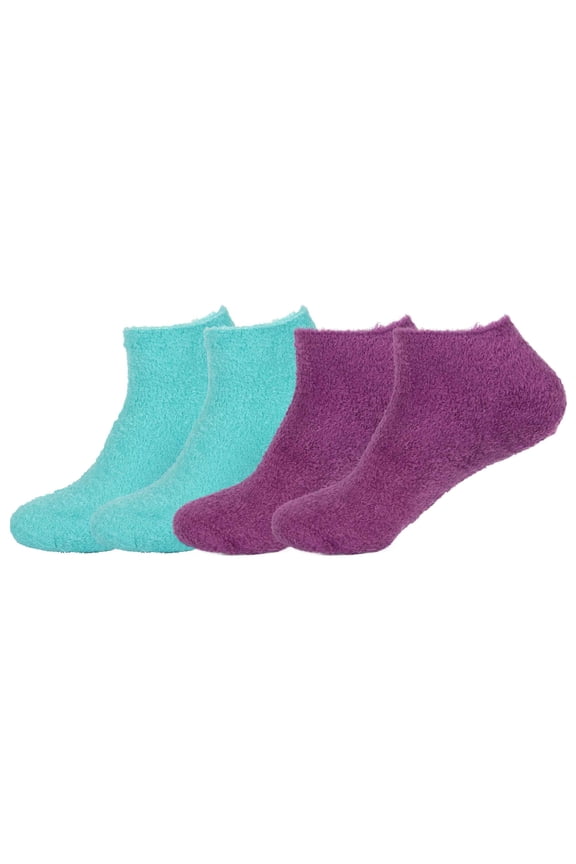 Women's Fuzzy Aloe Infused Soft Nylon Spa Socks - Assortment 90 - Regular - 4 Pairs