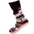 thumbnail image 1 of BambooMN Women's Knit Gripper Slipper Socks with Tassel - Red Reindeer - 1 Pair, 1 of 6
