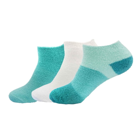 BambooMN Women's Fuzzy Aloe Infused Soft Nylon Spa Socks - Assortment 3E - Regular - 3 Pairs